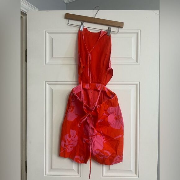 Staud Georgia Red Floral Romper size 2 - Picture 3 of 9